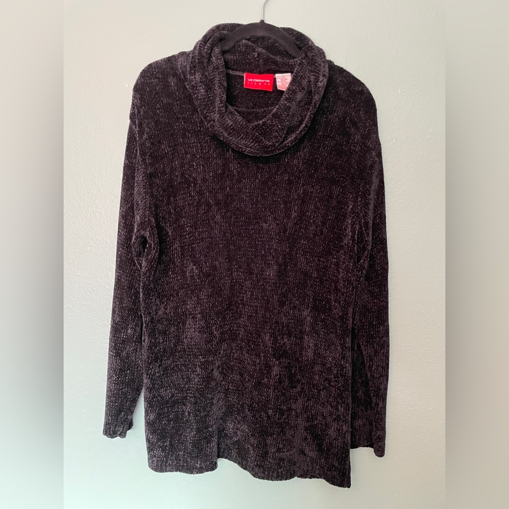 Super soft black Liz Claiborne long sweater.